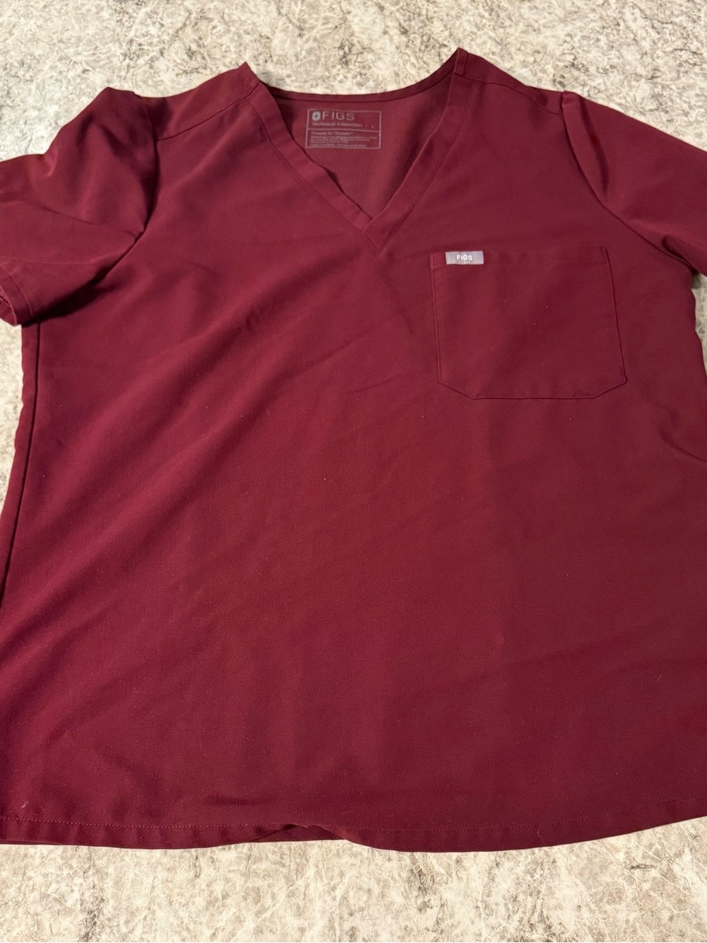 Figs Women’s V-Neck Scrub Top in Burgundy